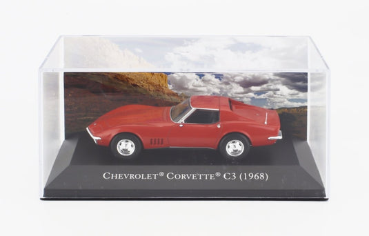 CHEVROLETシボレー コルベット C3 クーペ 1968 レッド DEAGOSTINI-AMERICAN-CARS-COLLECTION / EDICOLA 1/43 ミニカー