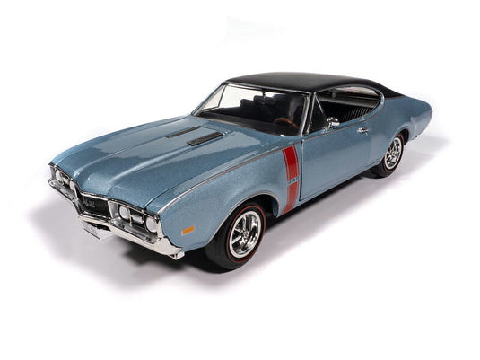 1968 Oldsmobile Holiday Coupe 442 Code F ティールフロスト Hemmings Muscle Machines / AMERICAN MUSCLE 1/18 ミニカー