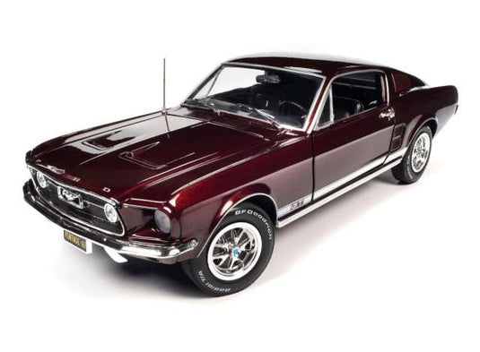 1967 Ford Mustang 2+2 GT コードX ヴィンテージバーガンディ/AutoWorld 1/18ミニカー