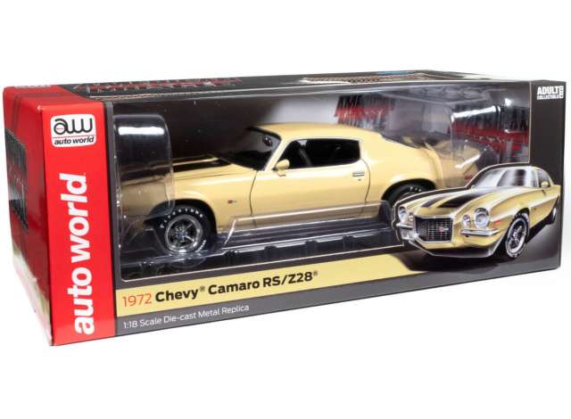 1972 Chevrolet Camaro RSZ28 イエローブラックストライプ/AutoWorld 1/18ミニカー
