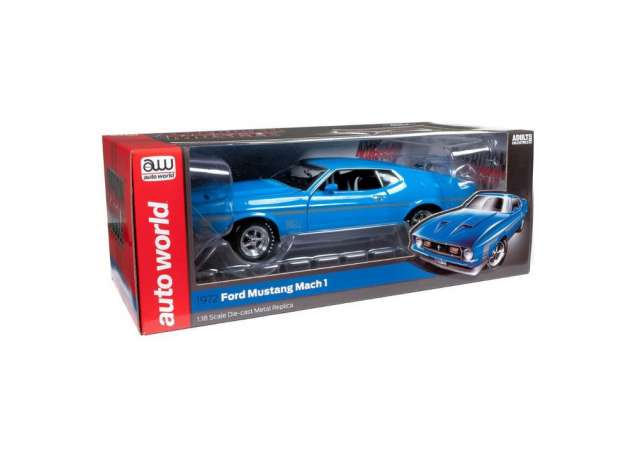 1972 Ford Mustang Mach I ブルー/AutoWorld 1/18ミニカー