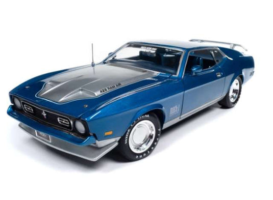 1971 Ford Mustang Mach 1 MCACN コードQ Medブルーメタリック ミニカー / AMERICAN MUSCLE 1/18