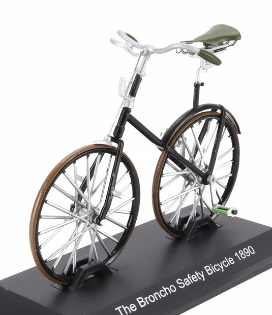 BICICLETTAビシクレッタ THE BRONCHO SAFETY BICYCLE 1890 ブラックシルバー STORIA-DELLA-BICICLETTA-COLLECTION / EDICOLA 1/15 ミニカー