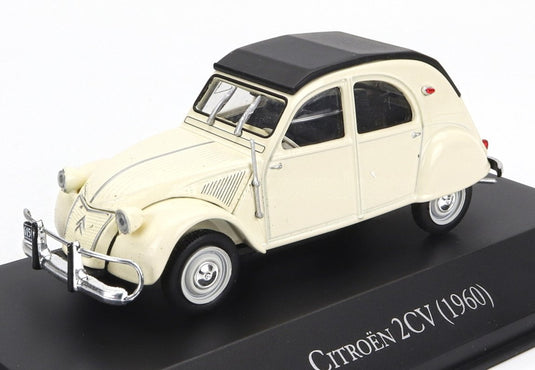 CITROENシトロエン 2CV クローズドルーフ 1960 ホワイトブラック COCHES-INOLVIDABLES-ARGENTINA-SALVAT / EDICOLA 1/43 ミニカー