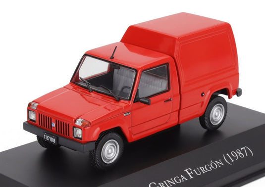 IES GRINGA VAN FURGON 1987 RED COCHES-INOLVIDABLES-ARGENTINA-SALVAT / EDICOLA 1/43 ミニカー
