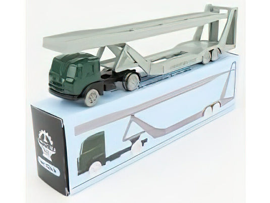 FIAT - 682 T2 TRUCK BISARCA CAR TRANSPORTER 1955 - GREEN SILVER/OFFICINA-942 1/76ミニカー