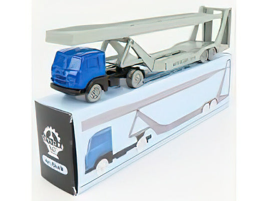 FIAT - 682 T2 TRUCK BISARCA CAR TRANSPORTER 1955 - BLUE SILVER/OFFICINA-942 1/76ミニカー