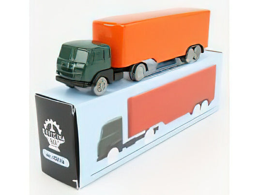 FIAT - 682 T2 TRUCK SEMIRIMORCHIO FURGONATO 1955 - GREEN ORANGE/OFFICINA-942 1/76ミニカー
