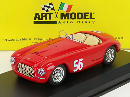 FERRARI  166MM BARCHETTA SPIDER N 56 WINNER VERMICINO  ROCCA DI PAPA 1949 G.MARZOTTO  RED/ART-MODEL 1/43ミニカー