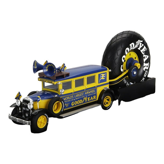Buickビュイック Goodyear Airwheel プロモーションバス 1929 イエロー/ブルー 333台限定 / Autocult 1/43 ミニカー トラック模型