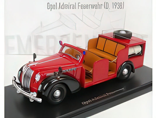 OPEL  ADMIRAL TRUCK FEUERWEHR  FIRE ENGINE GERMANY 1938  RED/Autocult 1/43ミニカー