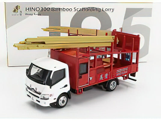 HINO - 195 BAMBOO SCAFFOLDING LORRY TRUCK 2010 - WHITE REDTINY TOYS 1/64ミニカー
