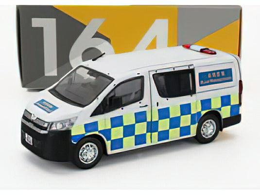 TOYOTA - HIACE MINIBUS HONG KONG POLICE 2009 - WHITE BLUE YELLOWTINY TOYS 1/64ミニカー