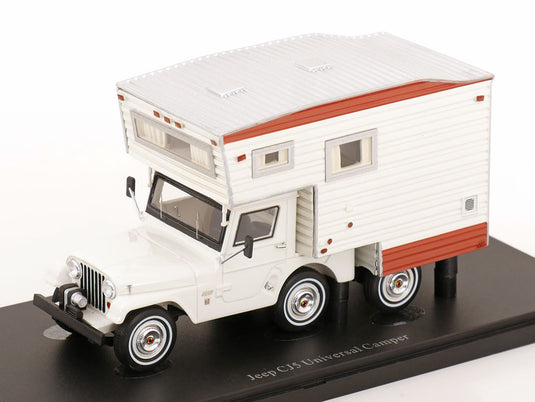 Jeepジープ CJ5 Universal Camperユニバーサルキャンパー 1969 ホワイトブラウンシルバー 限定333台 / Autocult 1/43 ミニカー