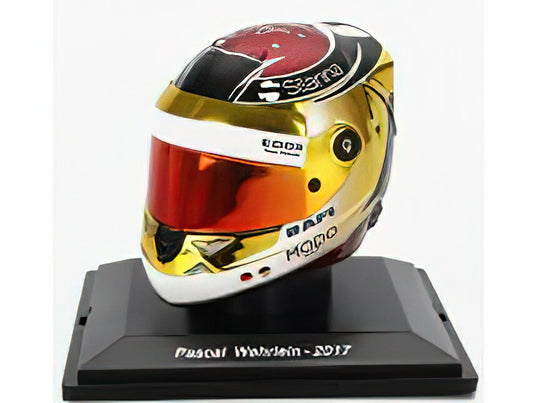 HELMET - F1  CASCO - SAUBER C36 FERRARI N 94 SEASON 2017 PASCAL WEHRLEIN - GOLD RED BLUE/EDICOLA 1/5ヘルメット模型