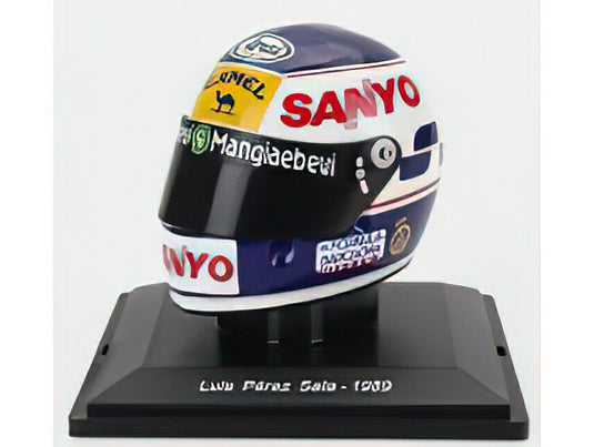 HELMET - F1  CASCO - MINARDI M189 N 24 SEASON 1989 LUIS PEREZ SALA - WHITE BLUE YELLOW/EDICOLA 1/5ヘルメット模型