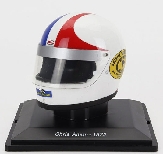 HELMETヘルメット F1 MATRA SIMCAマトラシムカ MS120D N9 1972 クリスエイモン ホワイトレッドブルー SPARK-EDITION CENTAURIA-CASCHI-DEI-PIU-GRANDI-PILOTI-DI-SEMP