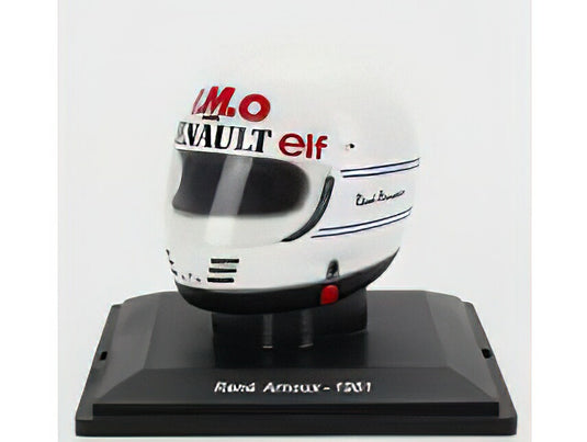 HELMET - F1  CASCO - RENAULT RE20B N 16 SEASON 1981 RENE ARNOUX - WHITE/EDICOLA 1/5ヘルメット模型