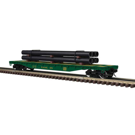 エルジン・ジョリエット・アンド・イースタン 52'6" フラットカー パイプ搭載 3線式 完成品 Trainman / Atlas Oゲージ 鉄道模型 外国鉄道