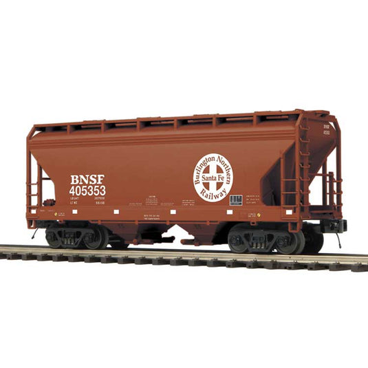BNSF鉄道 2ベイ センターフロー ホッパー車 3線式 Premier (ボックスカーレッド) / Atlas Oゲージ 鉄道模型 外国鉄道