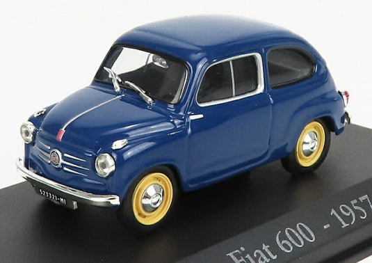 FIATフィアット 600 1957 ブルー AUTO-INDIMENTICABILI-RBA-MONDADORI / EDICOLA 1/43 ミニカー