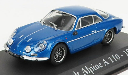 RENAULTルノー ALPINEアルピーヌ A110 1969 ブラックホイール ブルーメタリック AUTO-INDIMENTICABILI-RBA-MONDADORI / EDICOLA 1/43 ミニカー