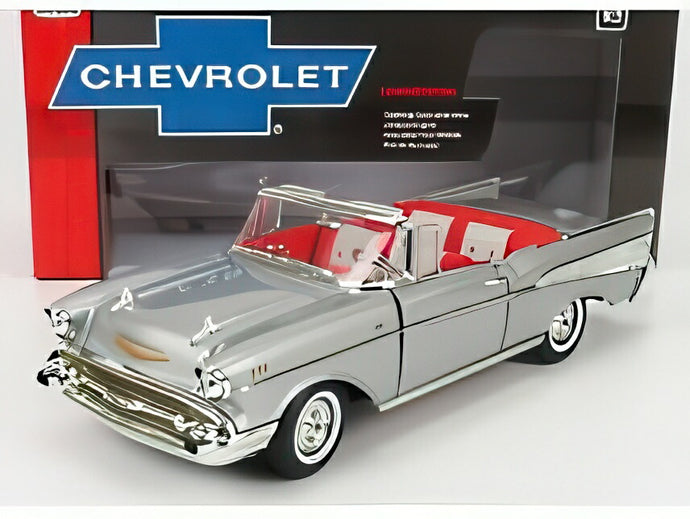 CHEVROLET ベルエア カブリオレ オープン 1957 シルバー/ AUTOWORLD 1/18 ミニカー