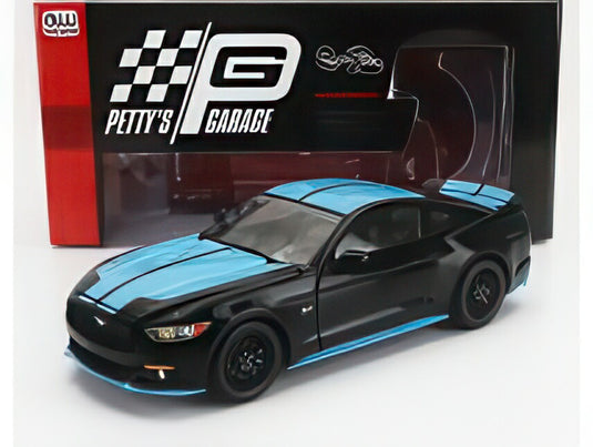 FORD USA ムスタング 5.0 GT クーペ カスタム ペティーズガレージ 2015 ブラック ブルー/ AUTOWORLD 1/18 ミニカー
