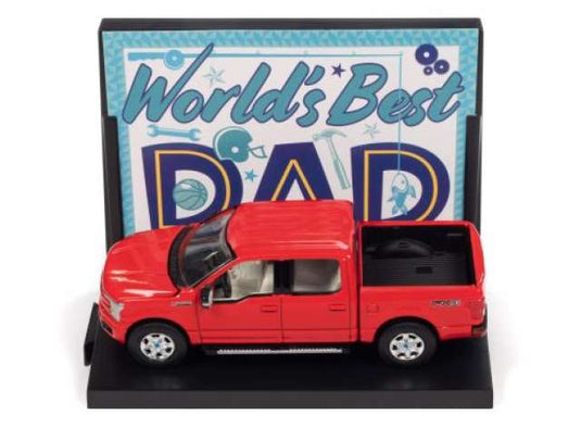 2018 フォード F-150 ラリアット ピックアップ ワールドベストDAD カード付 レッド / AutoWorld 1/64 ミニカー