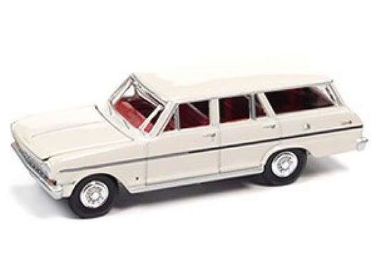1963 シボレー II ノバ ステーションワゴン エルミンホワイト 1963 Chevy Nova / AutoWorld 1/64 ミニカー