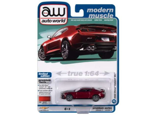 2022 シボレー カマロ ZL1 ワイルドチェリー 2022 Chevrolet Camaro ZL1 / AutoWorld 1/64 ミニカー