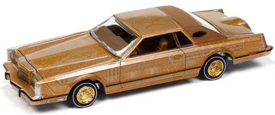 Lincolnリンカーン コンチネンタル ローライダー 1979 ゴールドメタリック アメ車 模型 / AutoWorld 1/64 ミニカー 模型