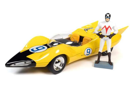 スピードレーサー シューティングスター レーサーXフィギュア付き 車両 イエロー ドアに