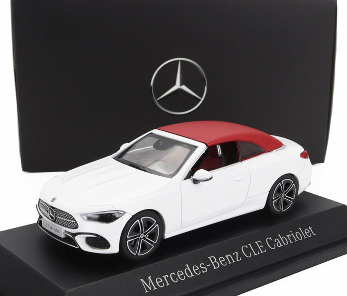 MERCEDES BENZ CLEクラス キャブリオレ A236 2024 オパリスホワイトブライトレッド/ Norev 1/43 ミニカー
