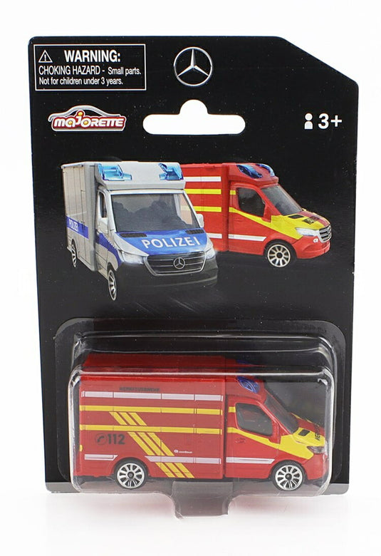 MercedesBenzメルセデスベンツ スプリンター バン 消防車 2018 レッドイエローホワイト VIGILI DEL FUOCO - FIRE ENGINE - POMPIERS / MAJORETTE 1/64 ミニカー