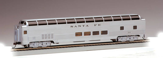 サンタフェ鉄道 バド社 85ft フルレングス・ドーム客車 室内灯付 完成品 シルバーシリーズ (銀) / Bachmann HOゲージ 鉄道模型 外国鉄道