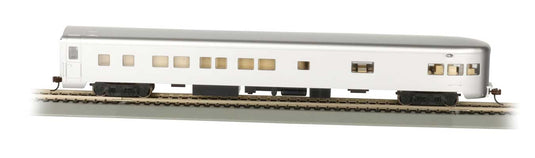 85フィート スムースサイド 展望車 ライト付 完成品 塗装済・レタリングなし (アルミニウム) / Bachmann HOゲージ 鉄道模型 外国鉄道