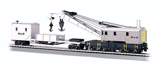 250トン クレーン車 ＆ ブームテンダー シルバーシリーズ 保線車両 (シルバー、ブラック) / Bachmann HOゲージ 鉄道模型 外国鉄道