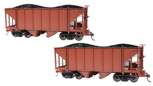 スペクトラム 2ベイ スチール ホッパー車 2両セット 完成品 無地 (オキサイドレッド) / Bachmann On30ゲージ 鉄道模型 外国鉄道