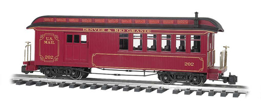 デンバー＆リオグランデ・ウェスタン鉄道 木造合造車 202 (レッド) 完成品 / Bachmann Gゲージ 鉄道模型 外国鉄道