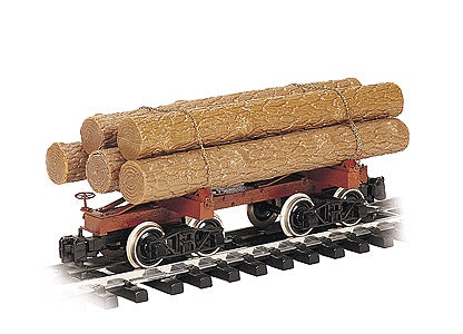 スケルトン運材車 丸太付 ブラウン / Bachmann Gゲージ 鉄道模型 外国鉄道