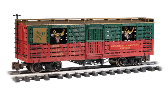 アニメーション付家畜車 トナカイ付 クリスマス 完成品 (緑、赤) / Bachmann Gゲージ 鉄道模型 外国鉄道