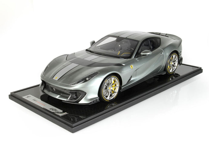 【予約】Ferrari 812 Competizione シルバーストライプ コーバーングレー/ BBR 1/12 49台限定ミニカー