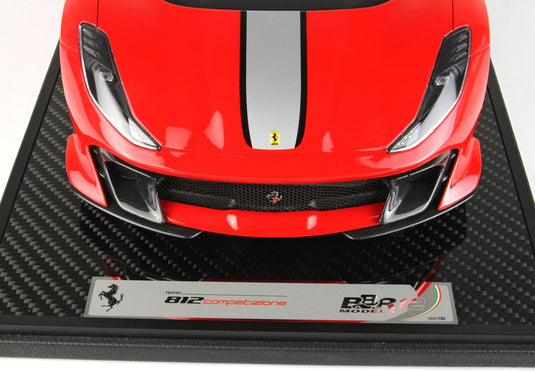 【予約】Ferrari 812 Competizione シルバーストライプ ロッソコルサ322/ BBR 1/12 150台限定ミニカー