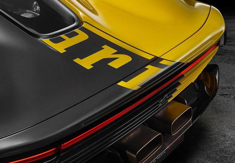 ギャラリービューアに画像をロードする, 【予約】Ferrari SP3 Daytona 599+1 Spider オープンルーフ ジャッロモデナ＆カーボンファイバー/ BBR 1/12 99台限定ミニカー
