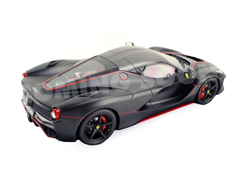 ギャラリービューアに画像をロードする, 【予約】2026年発売予定Ferrari LaFerrari マットブラック レッドストライプ カーボンファイバーベース ディスプレイケース付属/ BBR 1/12 ミニカー
