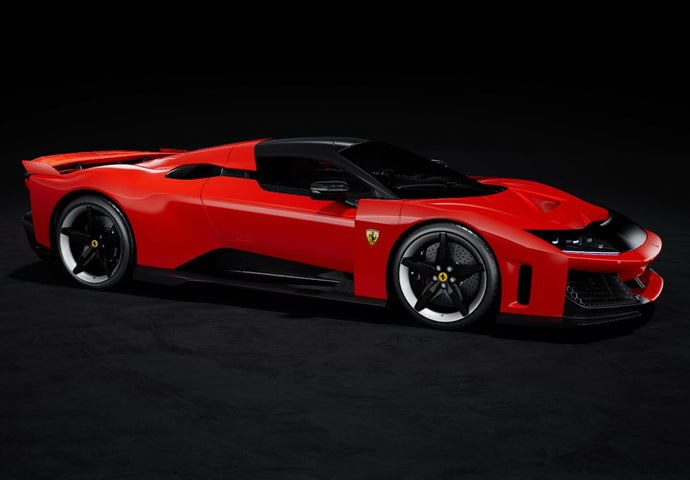 【予約】Ferrari F80 カーボンオプション ロッソコルサホイール カーボンシルバー/ BBR 1/12 ミニカー