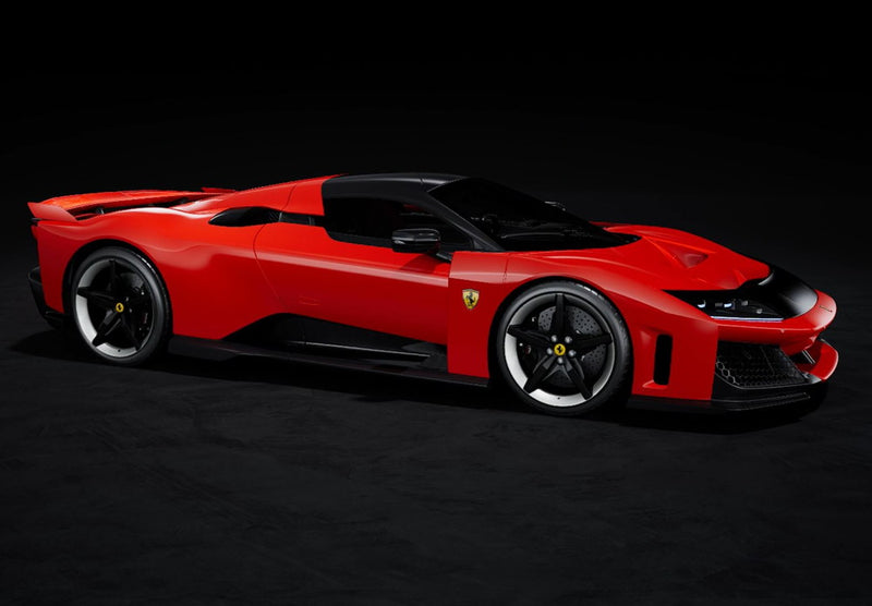 ギャラリービューアに画像をロードする, 【予約】Ferrari F80 カーボンオプション ロッソコルサホイール カーボンシルバー/ BBR 1/12 ミニカー
