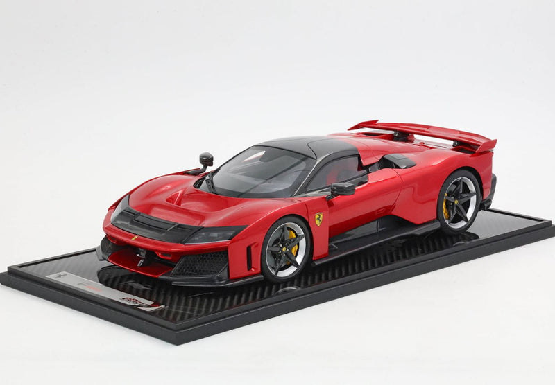 ギャラリービューアに画像をロードする, 【予約】Ferrari F80 カーボンオプション ロッソスーパーカー バイカラーホイール シルバー＆カーボン/ BBR 1/12 ミニカー
