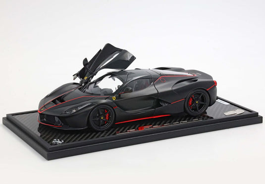 【予約】Ferrariフェラーリ LaFerrari Matt black red stripes Alonso real carbon base 限定200台 / BBR 1/18 ミニカー
